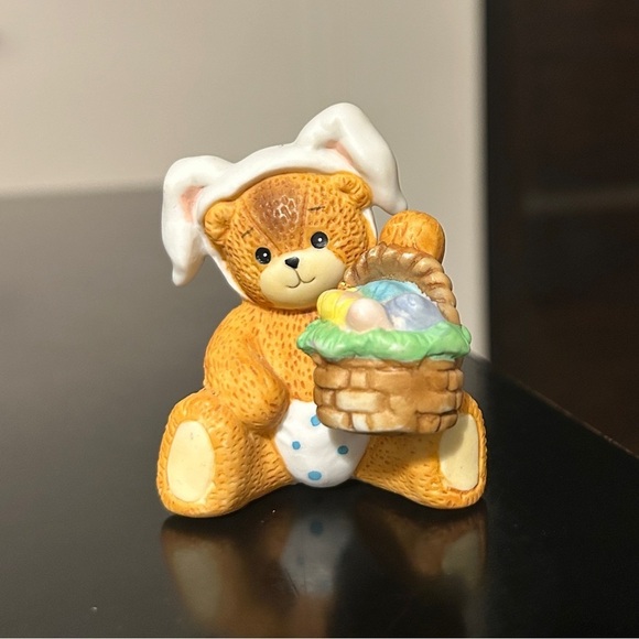 Enesco Lucy and Me Easter Bunny Bear Holding Basket with Colored Eggs - Picture 6 of 10
